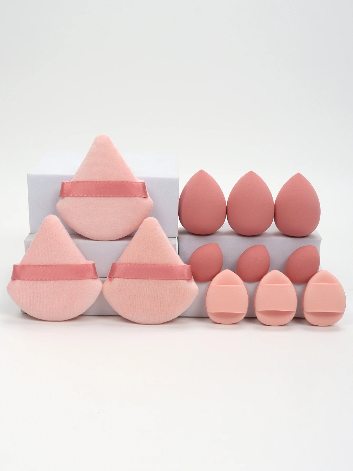 12-Piece All-Purpose Makeup Sponge Set – Powder Puffs, Air Cushion Puffs & Beauty Blender Eggs