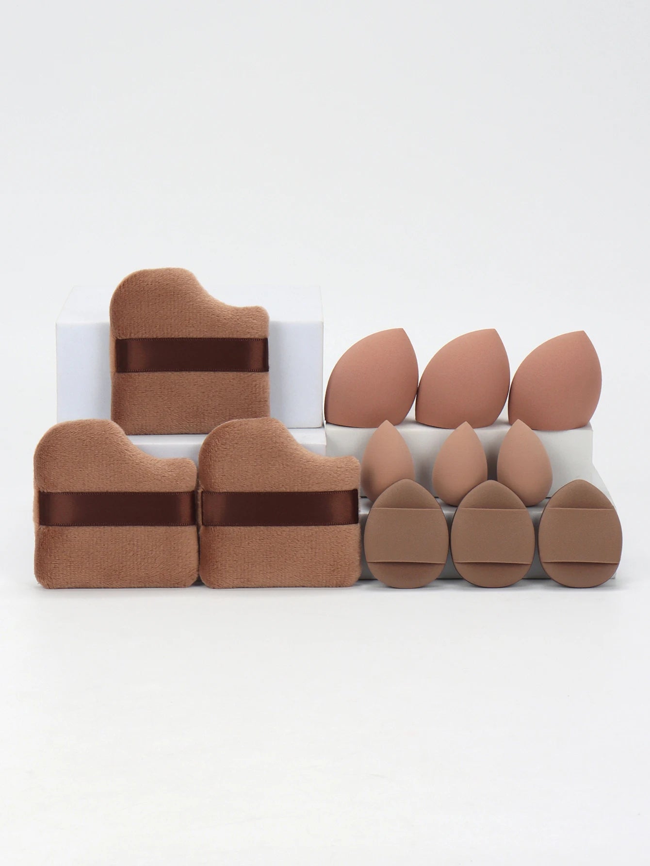 12-Piece All-Purpose Makeup Sponge Set – Powder Puffs, Air Cushion Puffs & Beauty Blender Eggs