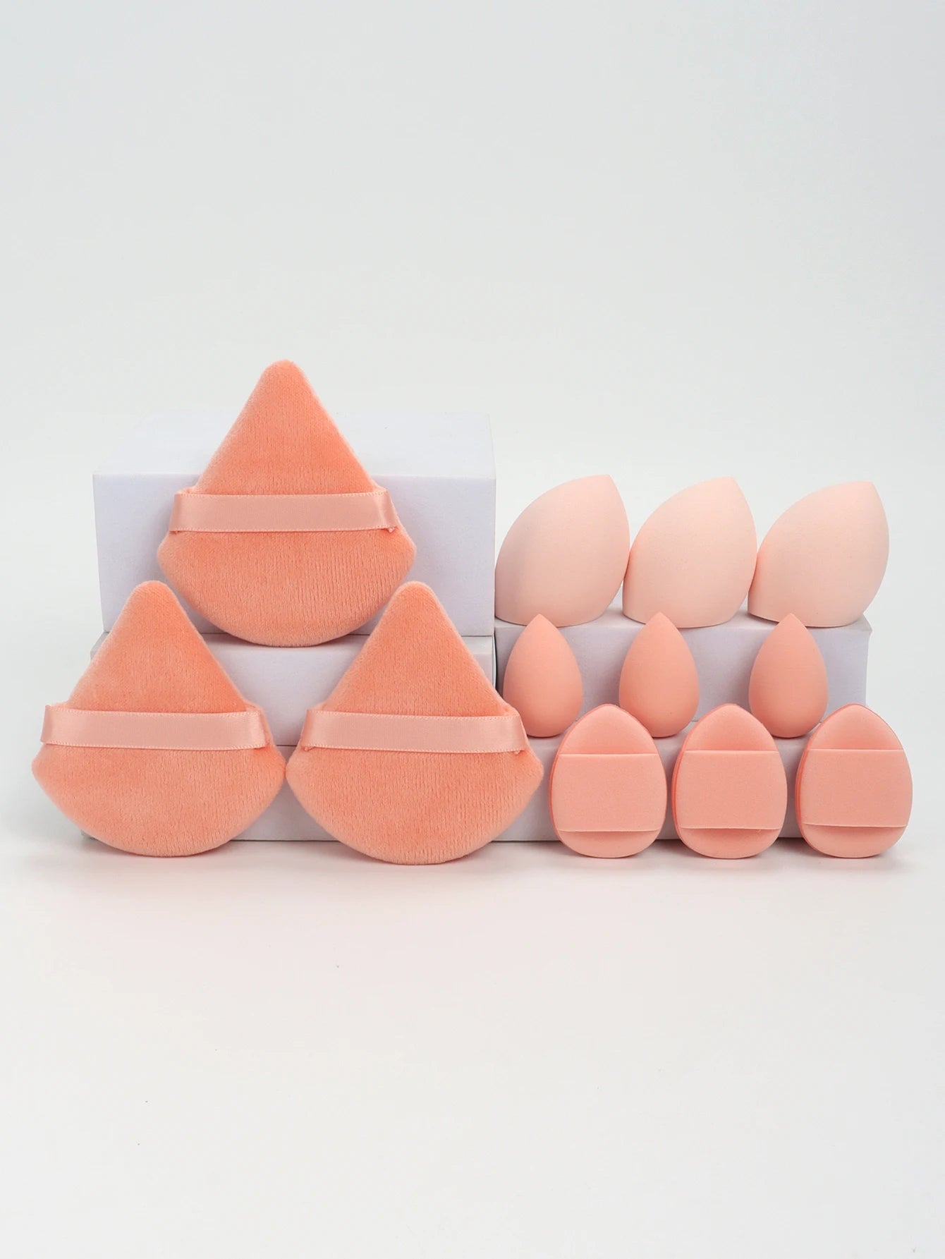 12-Piece All-Purpose Makeup Sponge Set – Powder Puffs, Air Cushion Puffs & Beauty Blender Eggs