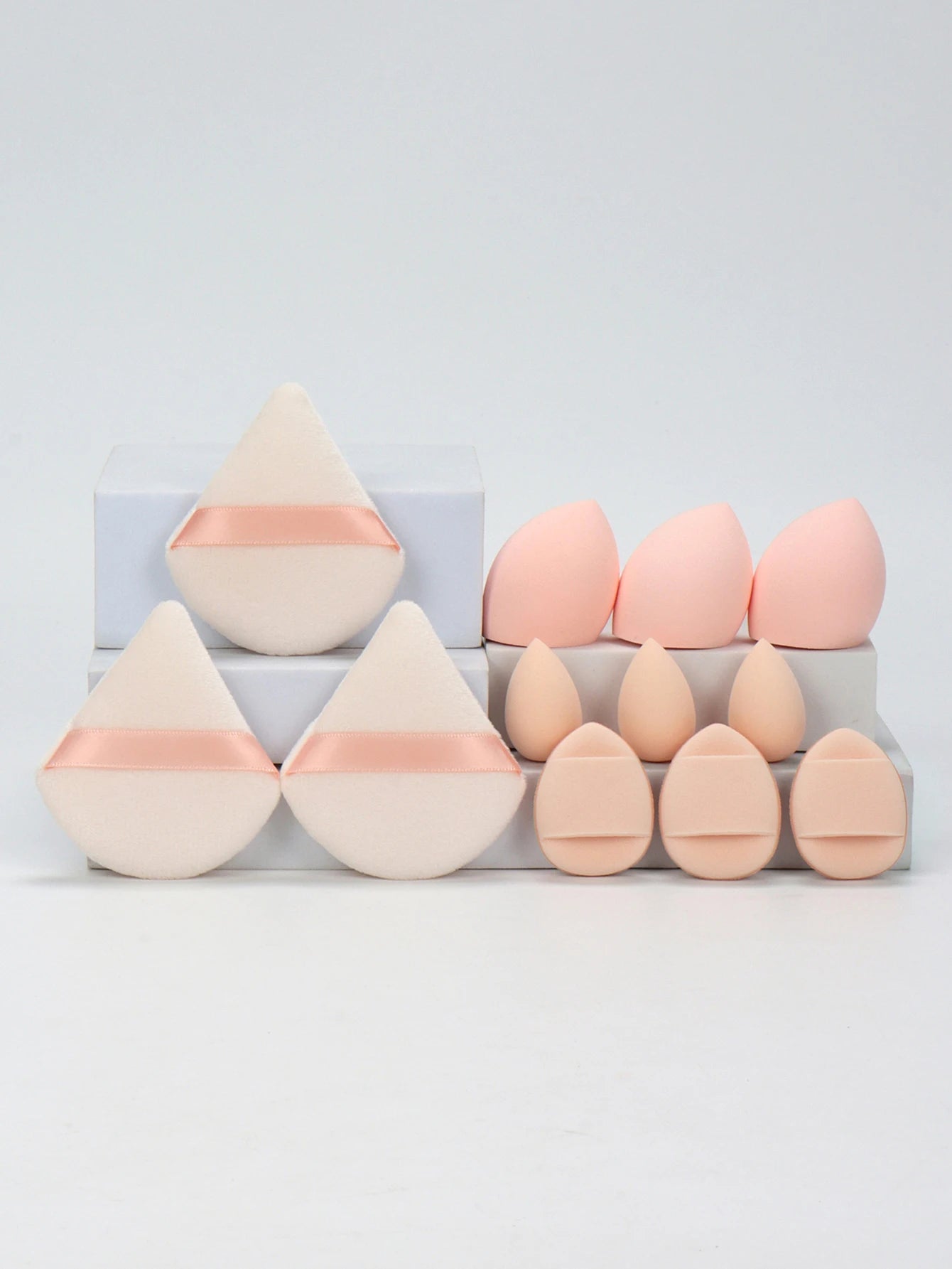 12-Piece All-Purpose Makeup Sponge Set – Powder Puffs, Air Cushion Puffs & Beauty Blender Eggs