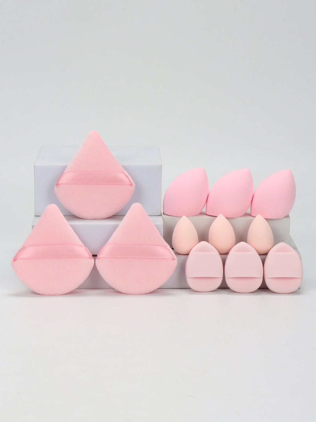 12-Piece All-Purpose Makeup Sponge Set – Powder Puffs, Air Cushion Puffs & Beauty Blender Eggs