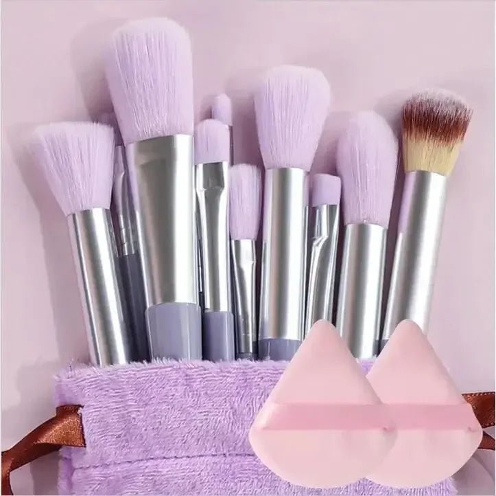 13-Piece Professional Makeup Brush Set – Kabuki, Eyeshadow, Foundation & Powder Brushes with Storage Bag