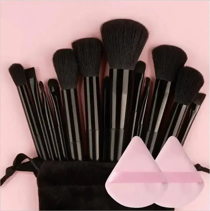 13-Piece Professional Makeup Brush Set – Kabuki, Eyeshadow, Foundation & Powder Brushes with Storage Bag