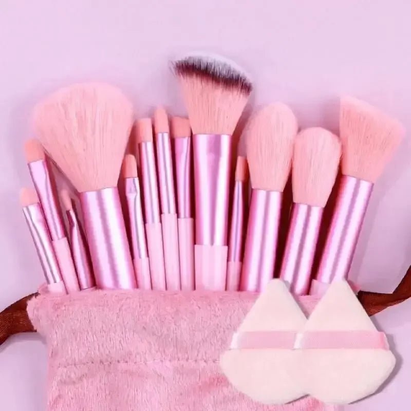 13-Piece Professional Makeup Brush Set – Kabuki, Eyeshadow, Foundation & Powder Brushes with Storage Bag