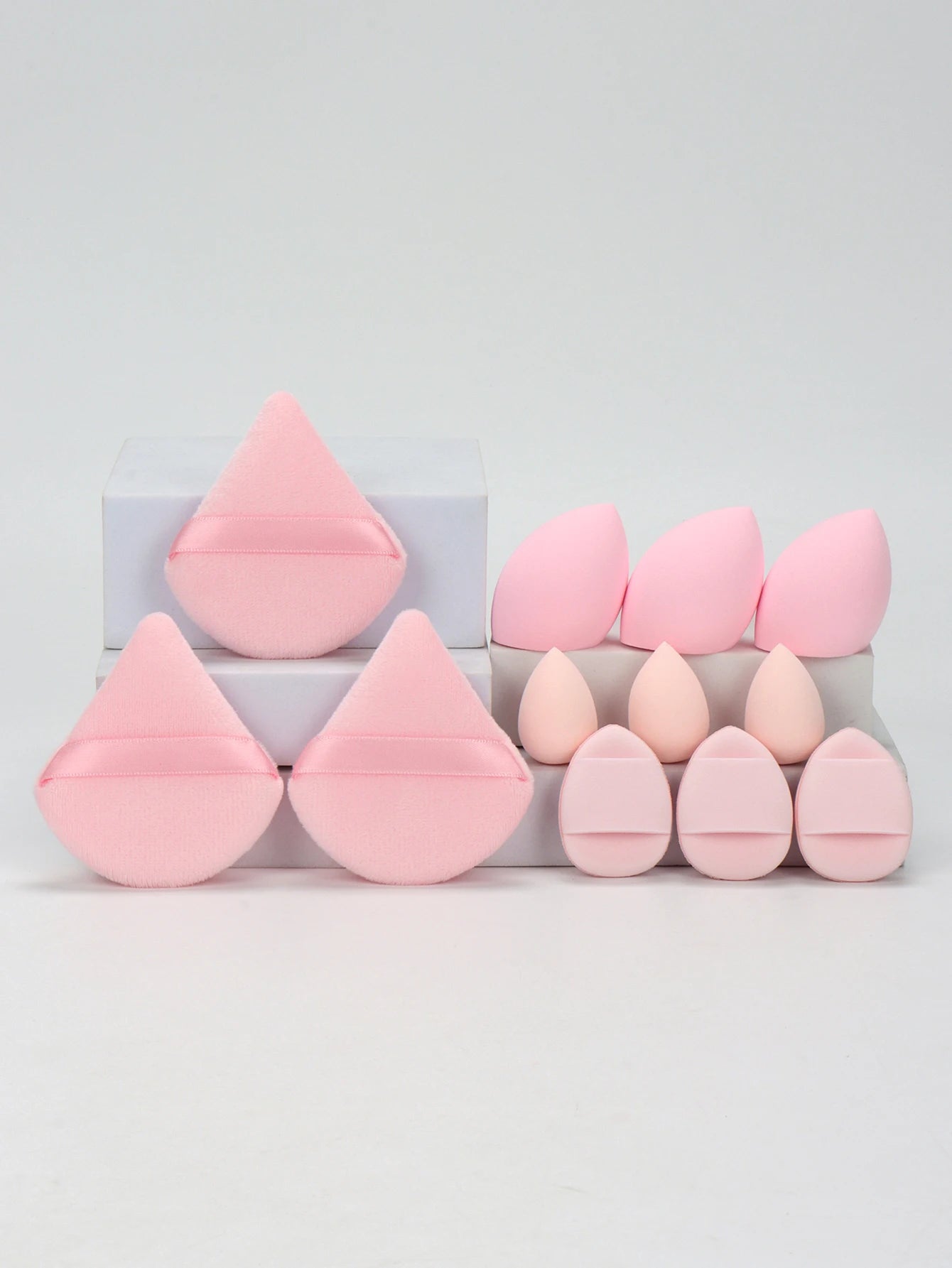 12-Piece All-Purpose Makeup Sponge Set – Powder Puffs, Air Cushion Puffs & Beauty Blender Eggs