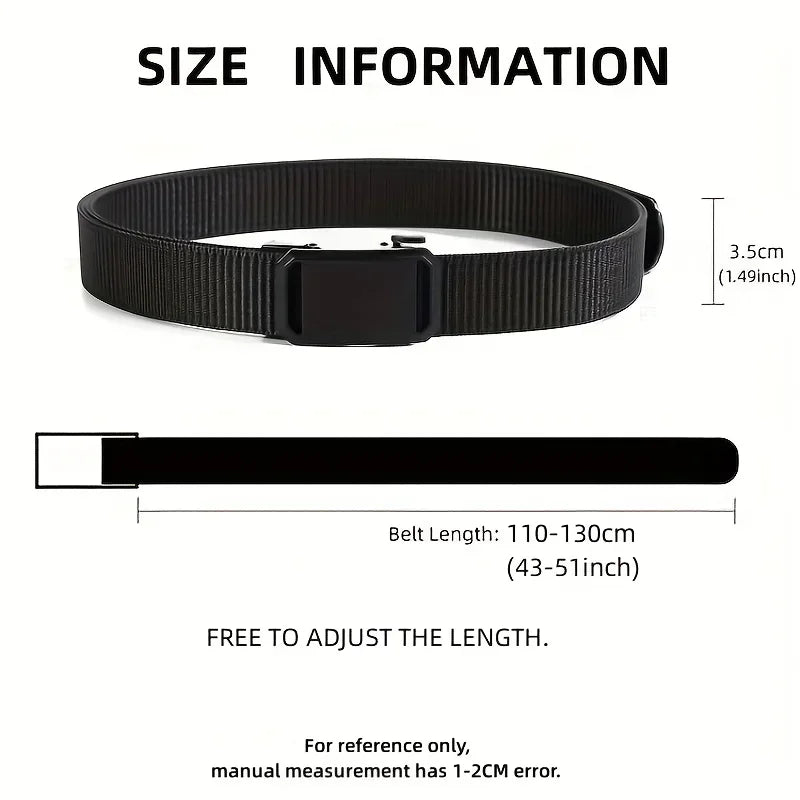 Men's Automatic Buckle Belt – Canvas Tactical Military Outdoor Belt