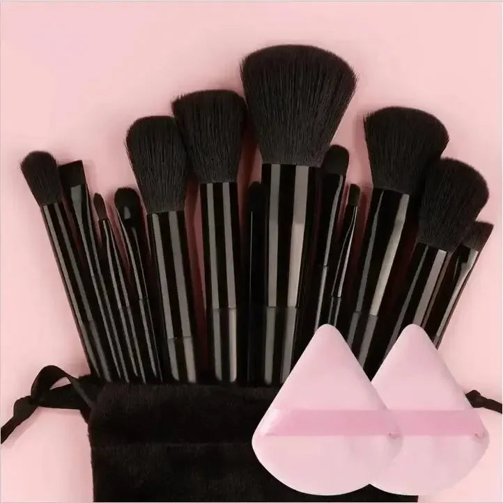 13-Piece Professional Makeup Brush Set – Kabuki, Eyeshadow, Foundation & Powder Brushes with Storage Bag