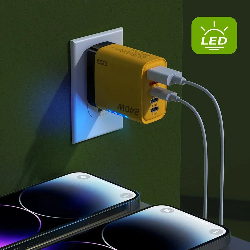 240W GaN USB-C Charger 5-in-1 – Fast Charging Wall Adapter for iPhone, Samsung & More