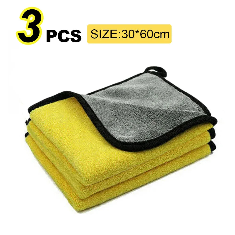 Car Microfiber Cleaning Towels – Double Layer, Lint-Free Detailing Cloths (1, 3 or 5 Pack)