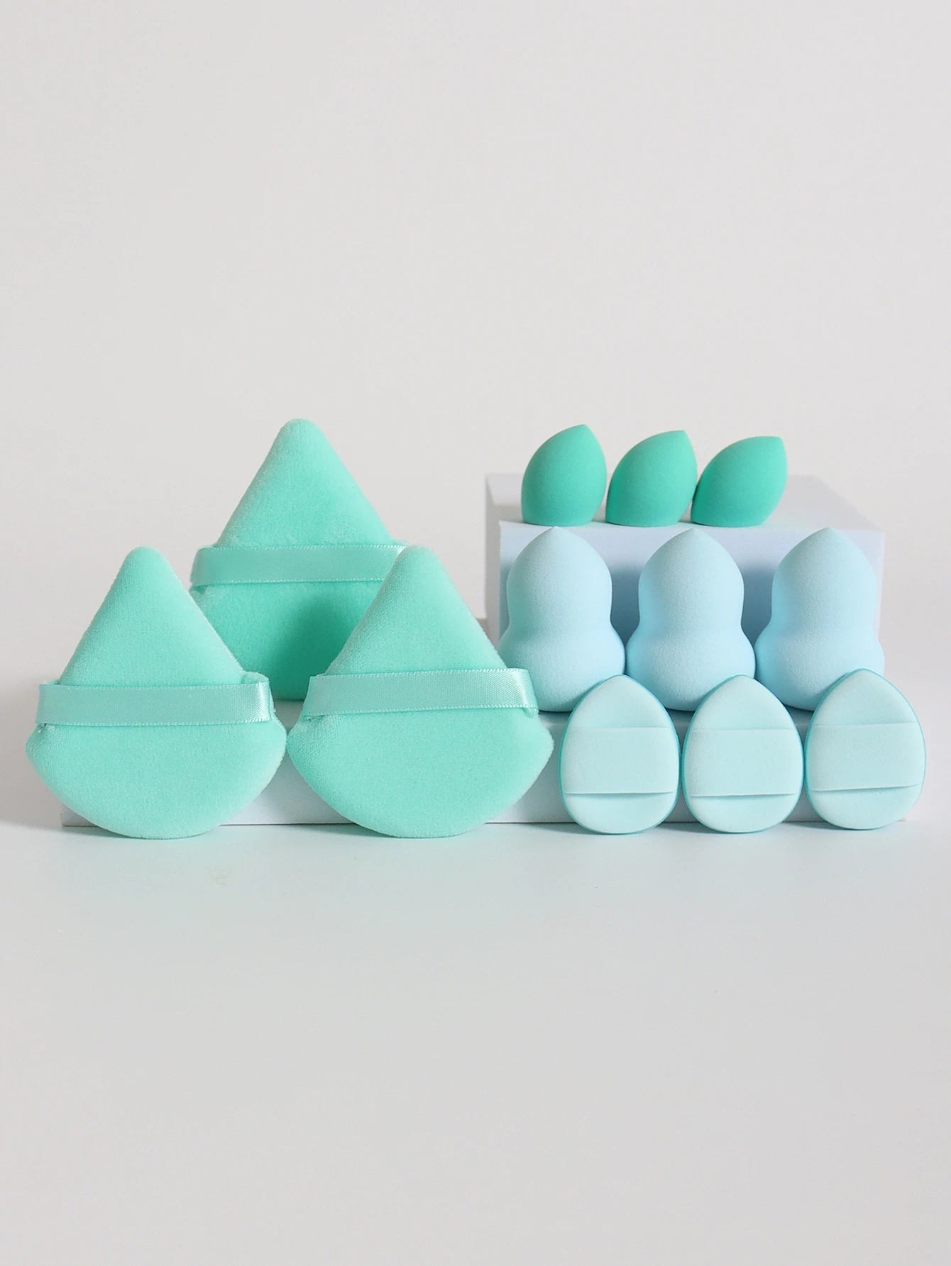12-Piece All-Purpose Makeup Sponge Set – Powder Puffs, Air Cushion Puffs & Beauty Blender Eggs
