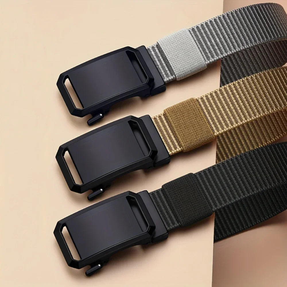Men's Automatic Buckle Belt – Canvas Tactical Military Outdoor Belt