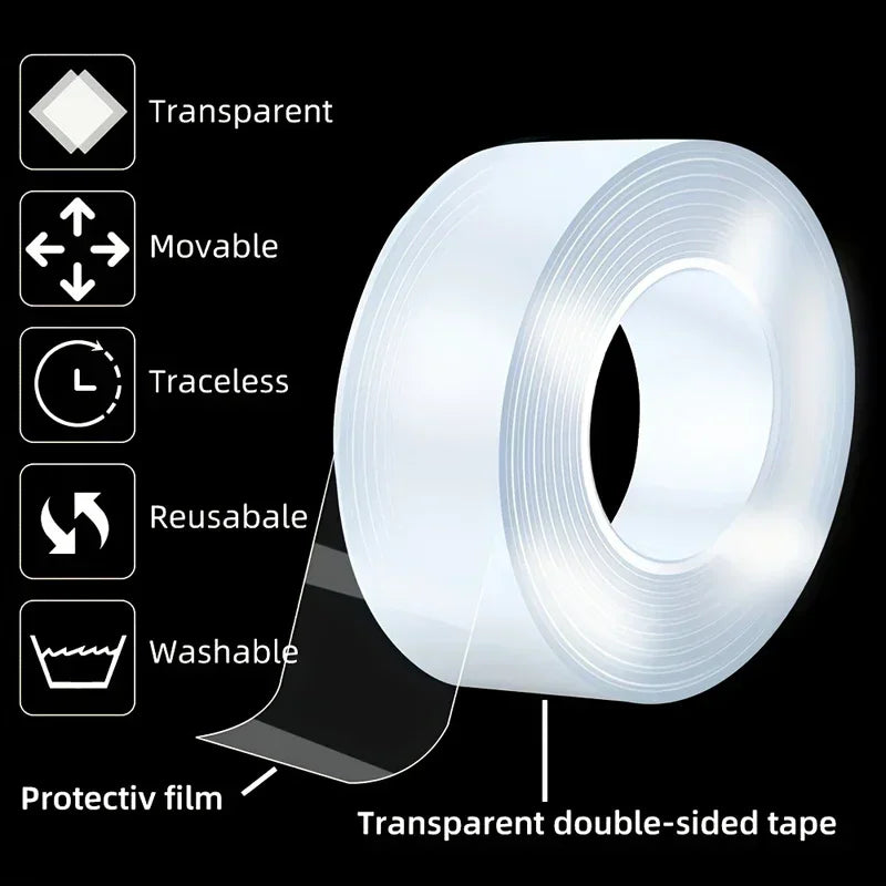 Nano Tape Double Sided – Extra Strong, Reusable & Waterproof – 1m to 5m