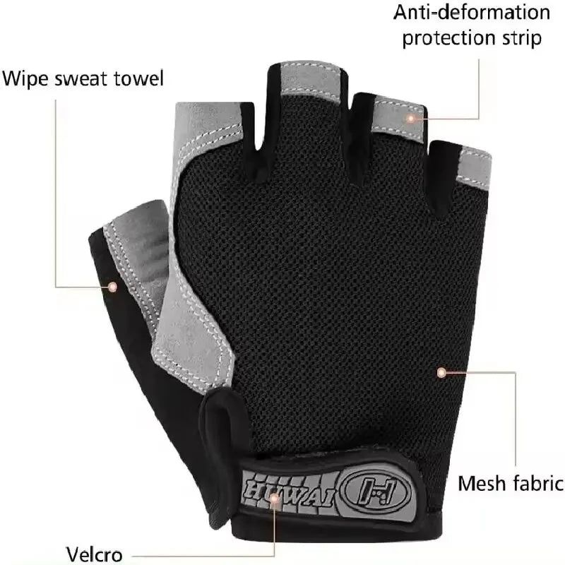 Fingerless Cycling Gloves – Anti-Slip, Breathable Half Finger Gloves for Men & Women