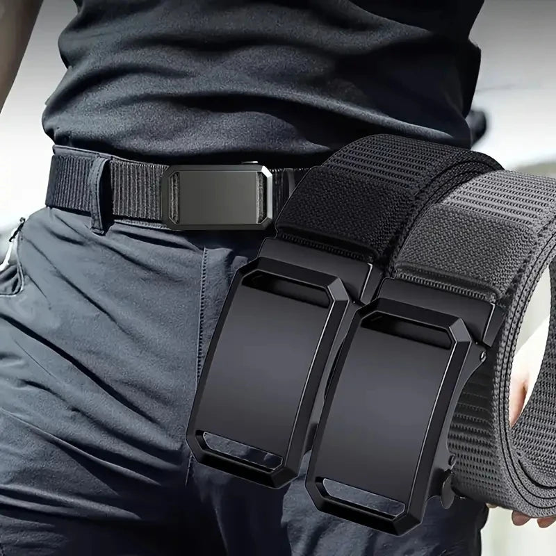 Men's Automatic Buckle Belt – Canvas Tactical Military Outdoor Belt