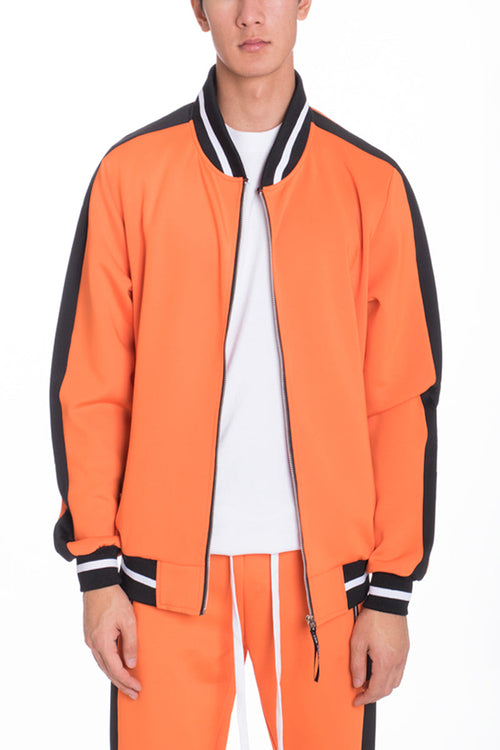 Rally Track Jacket – 95% Polyester Full Zip with Side Stripe & Ribbed Collar
