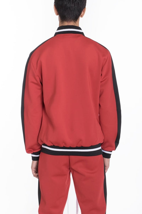 Rally Track Jacket – 95% Polyester Full Zip with Side Stripe & Ribbed Collar