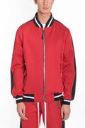 Rally Track Jacket – 95% Polyester Full Zip with Side Stripe & Ribbed Collar
