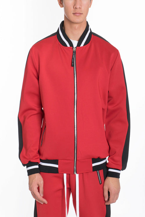 Rally Track Jacket – 95% Polyester Full Zip with Side Stripe & Ribbed Collar