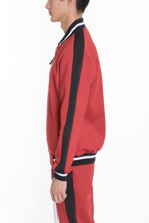 Rally Track Jacket – 95% Polyester Full Zip with Side Stripe & Ribbed Collar