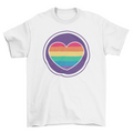 Rainbow Heart T-Shirt – Colorful Graphic Tee, 5 Colors, Sizes S–3XL