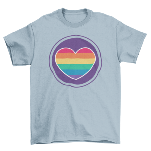 Rainbow Heart T-Shirt – Colorful Graphic Tee, 5 Colors, Sizes S–3XL