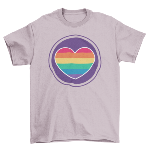 Rainbow Heart T-Shirt – Colorful Graphic Tee, 5 Colors, Sizes S–3XL