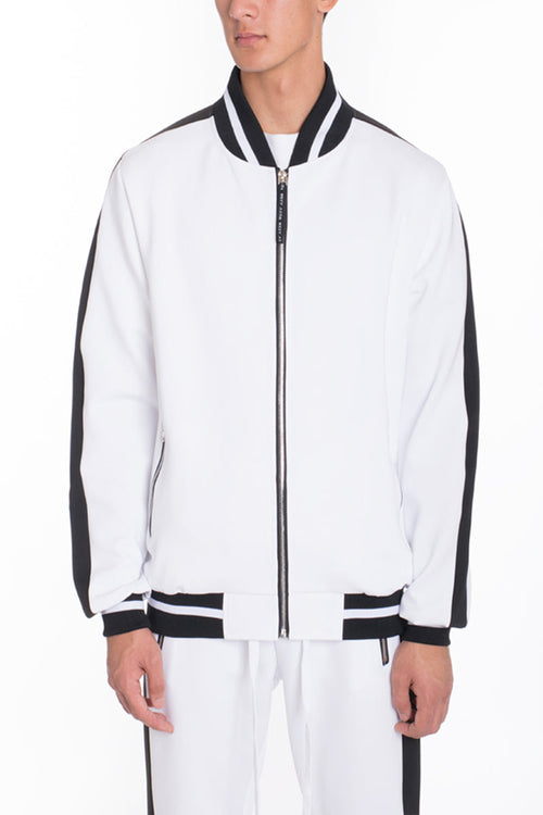 Rally Track Jacket – 95% Polyester Full Zip with Side Stripe & Ribbed Collar