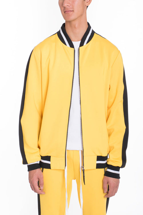 Rally Track Jacket – 95% Polyester Full Zip with Side Stripe & Ribbed Collar