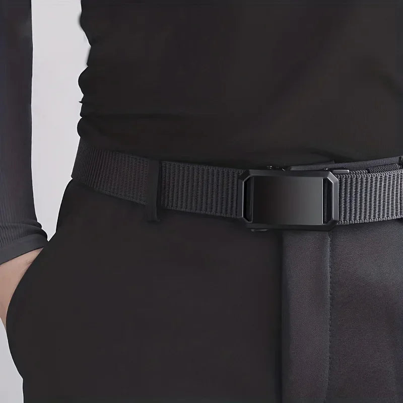 Men's Automatic Buckle Belt – Canvas Tactical Military Outdoor Belt