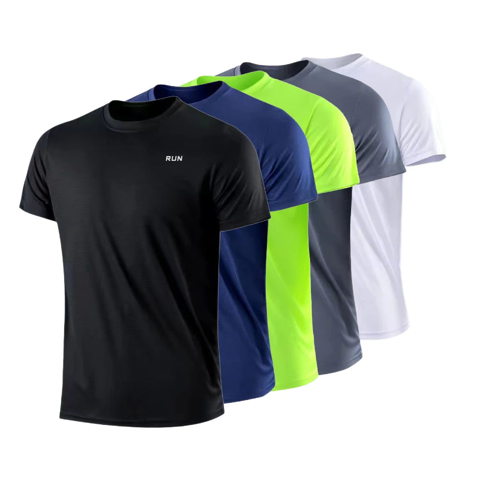 Men's Quick Dry Gym Running T-Shirt – Moisture Wicking Sport Tee, 7 Colors, Sizes M–4XL