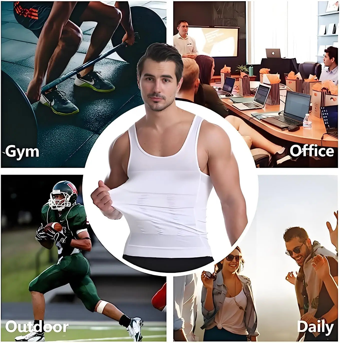 Men's Compression Body Shaper Vest – Seamless Slimming Tank Top, Belly Control & Waist Trainer