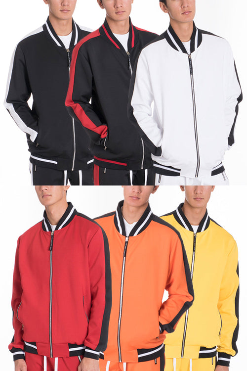 Rally Track Jacket – 95% Polyester Full Zip with Side Stripe & Ribbed Collar