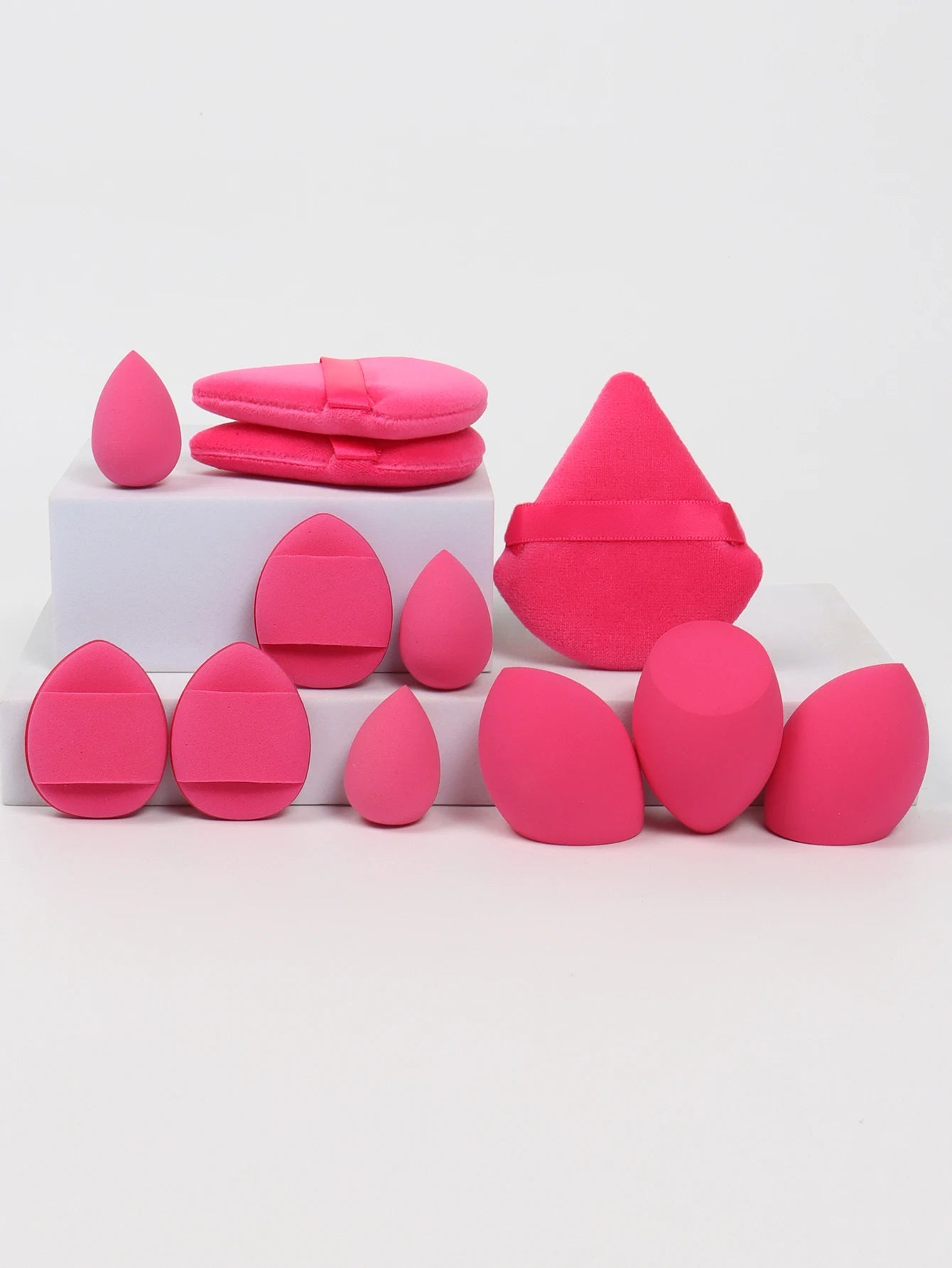 12-Piece All-Purpose Makeup Sponge Set – Powder Puffs, Air Cushion Puffs & Beauty Blender Eggs