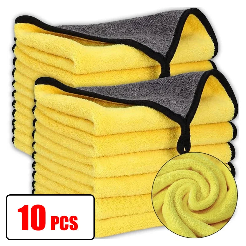 Car Microfiber Cleaning Towels – Double Layer, Lint-Free Detailing Cloths (1, 3 or 5 Pack)