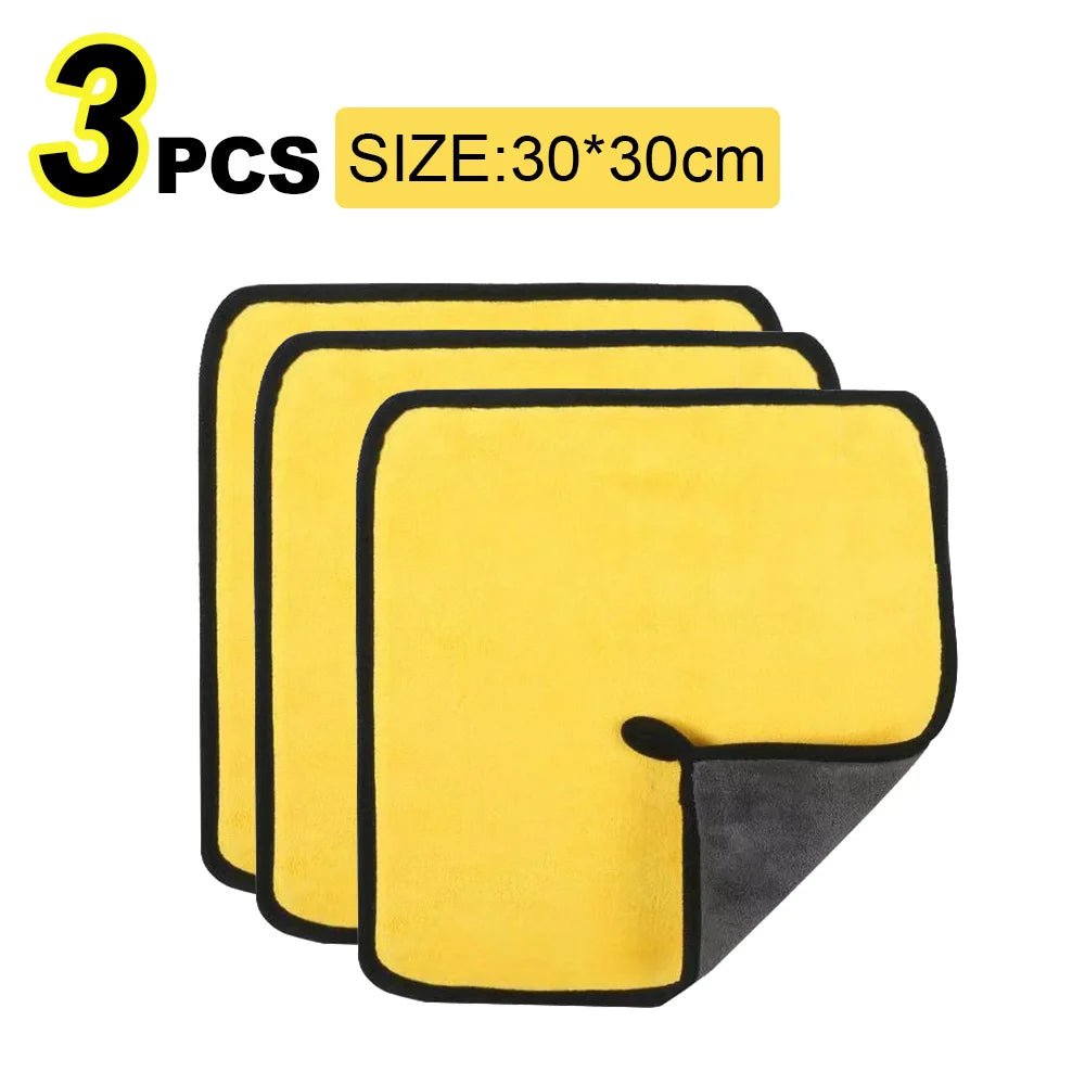Car Microfiber Cleaning Towels – Double Layer, Lint-Free Detailing Cloths (1, 3 or 5 Pack)