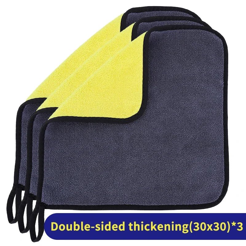 Car Microfiber Cleaning Towels – Double Layer, Lint-Free Detailing Cloths (1, 3 or 5 Pack)