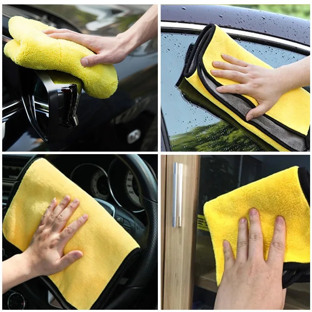 Car Microfiber Cleaning Towels – Double Layer, Lint-Free Detailing Cloths (1, 3 or 5 Pack)