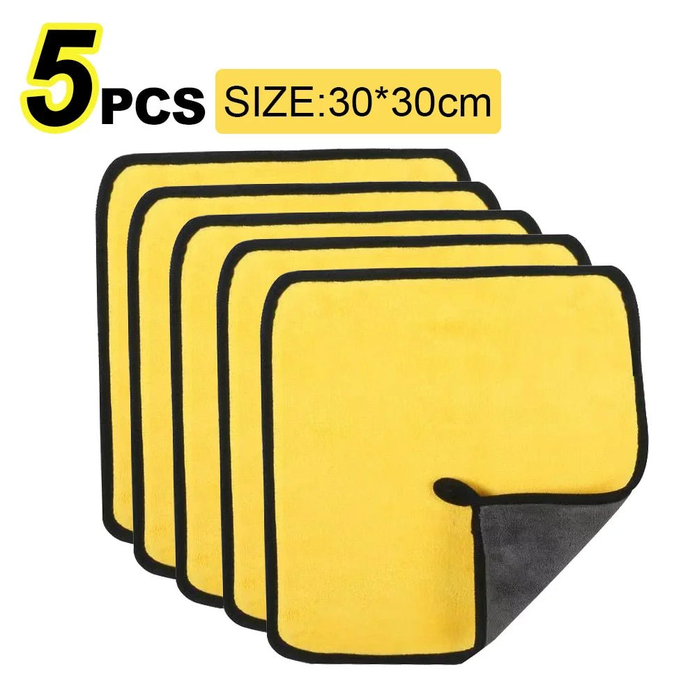 Car Microfiber Cleaning Towels – Double Layer, Lint-Free Detailing Cloths (1, 3 or 5 Pack)
