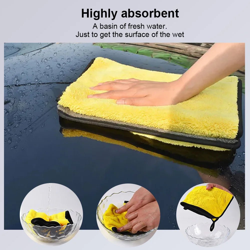 Car Microfiber Cleaning Towels – Double Layer, Lint-Free Detailing Cloths (1, 3 or 5 Pack)