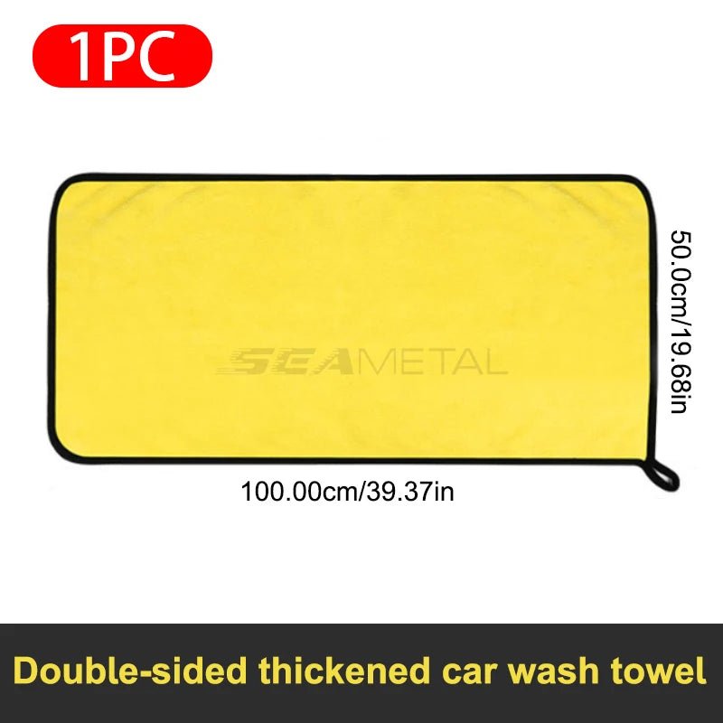 Car Microfiber Cleaning Towels – Double Layer, Lint-Free Detailing Cloths (1, 3 or 5 Pack)