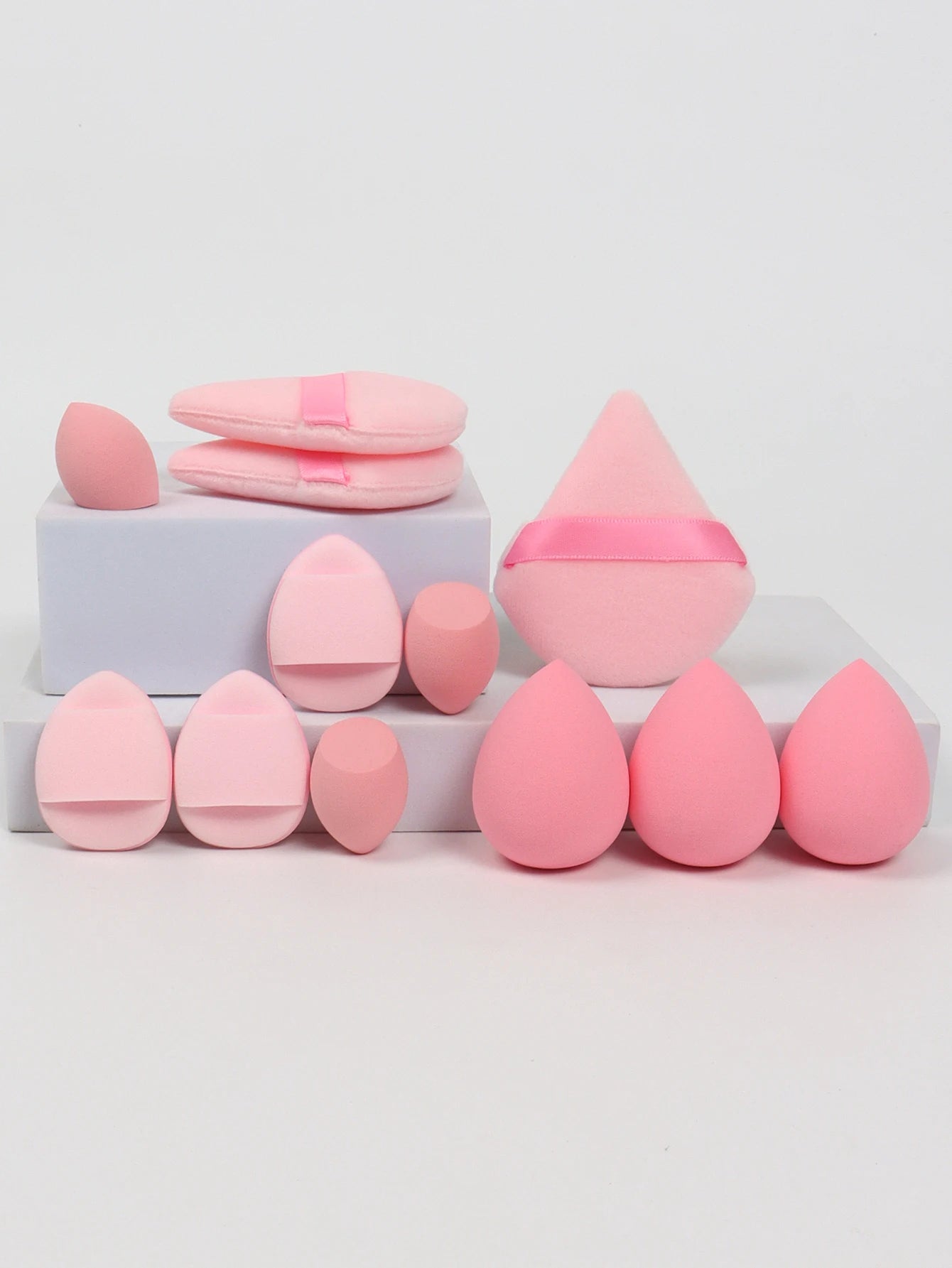 12-Piece All-Purpose Makeup Sponge Set – Powder Puffs, Air Cushion Puffs & Beauty Blender Eggs