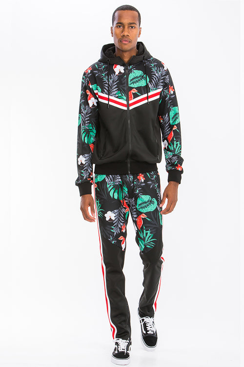 Poly-Spandex Printed Track Set – LA Designed Athleisure Two-Piece
