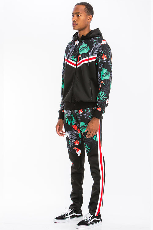 Poly-Spandex Printed Track Set – LA Designed Athleisure Two-Piece