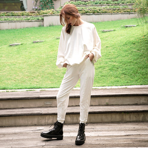 CAMERON Oversized Bamboo Fleece Joggers – Sustainable Soft Lounge Pants with Pockets