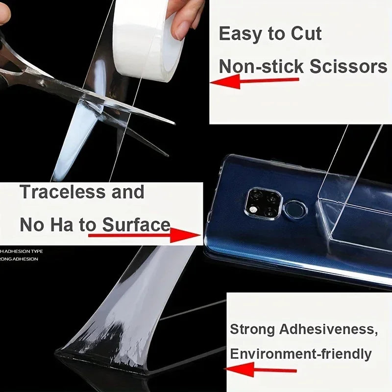 Nano Tape Double Sided – Extra Strong, Reusable & Waterproof – 1m to 5m