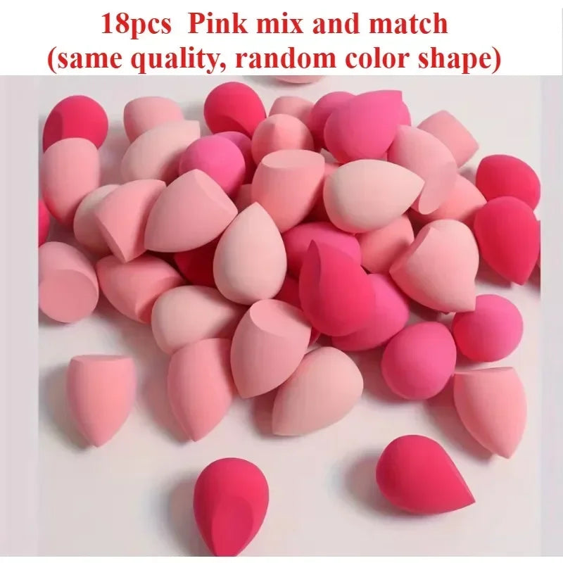 Makeup Sponge Set – Dry & Wet Beauty Blender Egg for Foundation, BB Cream & Powder (4, 7 or 18 Piece)