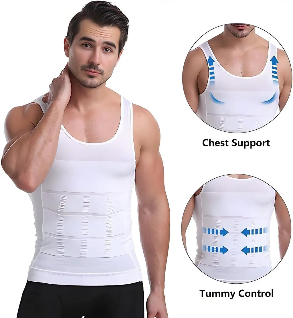 Men's Compression Body Shaper Vest – Seamless Slimming Tank Top, Belly Control & Waist Trainer