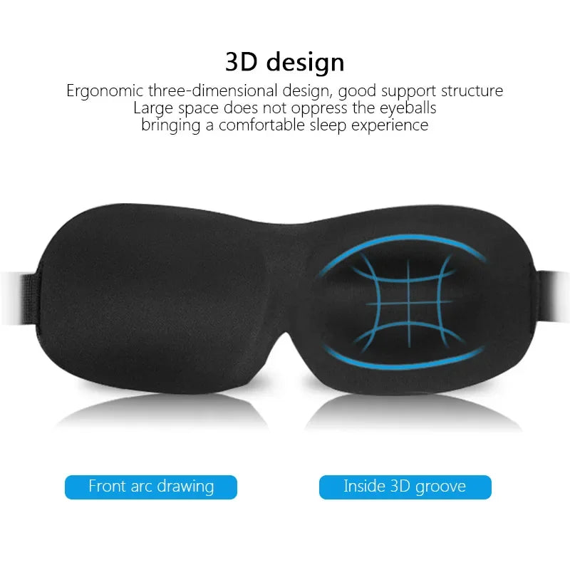 3D Contoured Sleep Eye Mask – Soft, Breathable Blackout Sleeping Mask for Men & Women