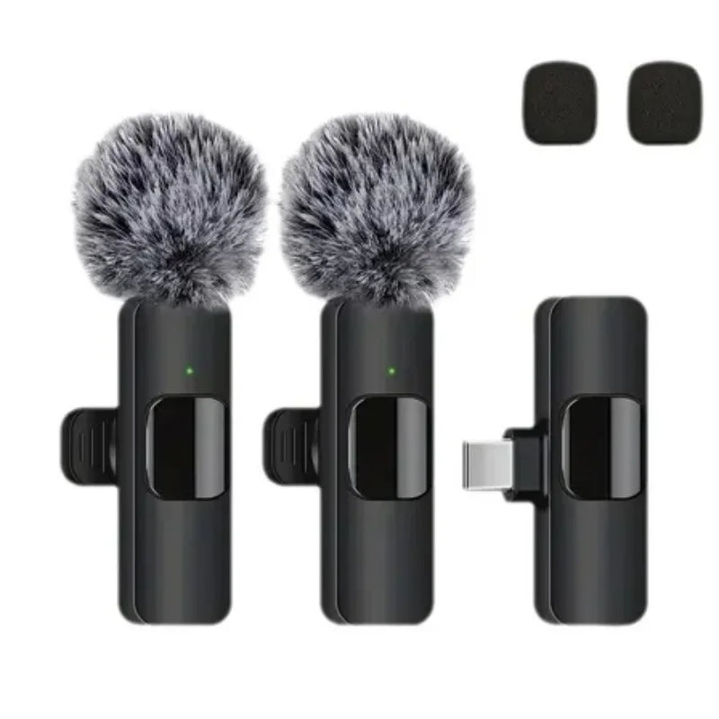 Wireless Lavalier Microphone – USB-C & Lightning, Noise Reduction for iPhone, Android & Live Streaming