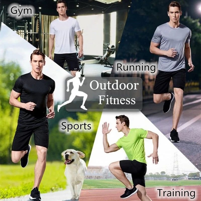 Men's Quick Dry Gym Running T-Shirt – Moisture Wicking Sport Tee, 7 Colors, Sizes M–4XL